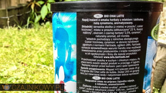 Herbata Bio Chai Latte Skład