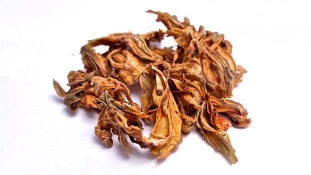 Produkcja herbaty. Liście białego hibiskusa
